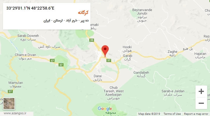 روستای کرگانه بر روی نقشه