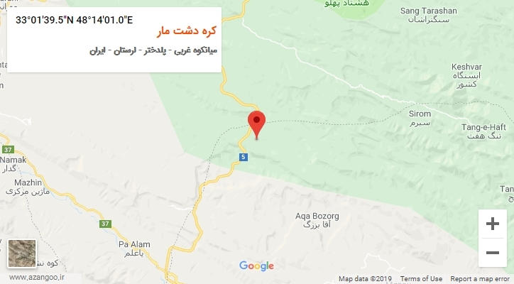 روستای کره دشت مار بر روی نقشه