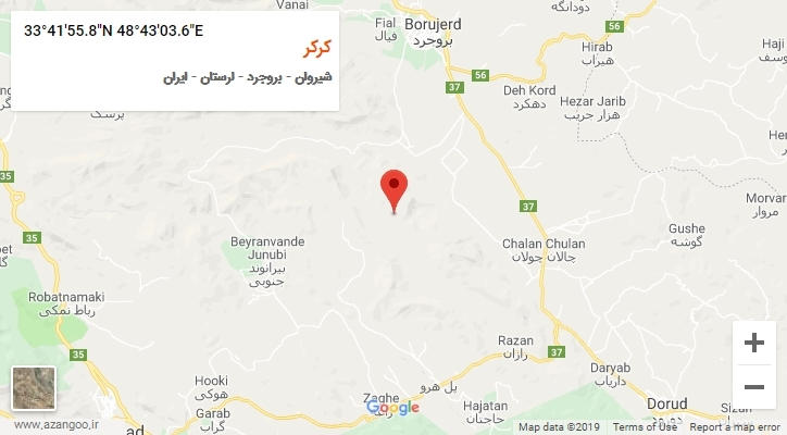 روستای کرکر بر روی نقشه