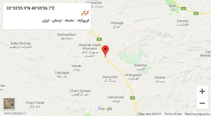روستای کرکر بر روی نقشه