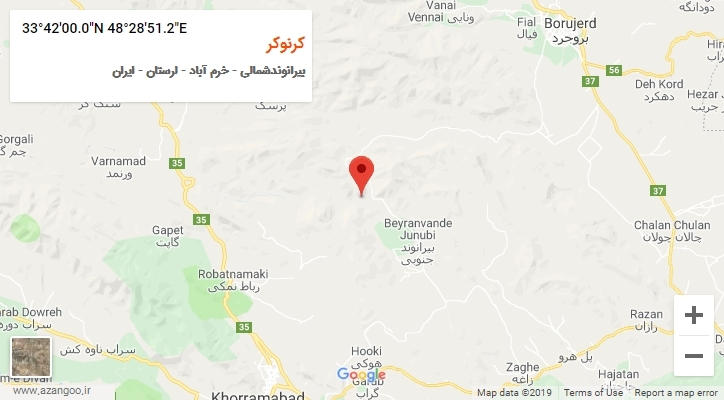 روستای کرنوکر بر روی نقشه