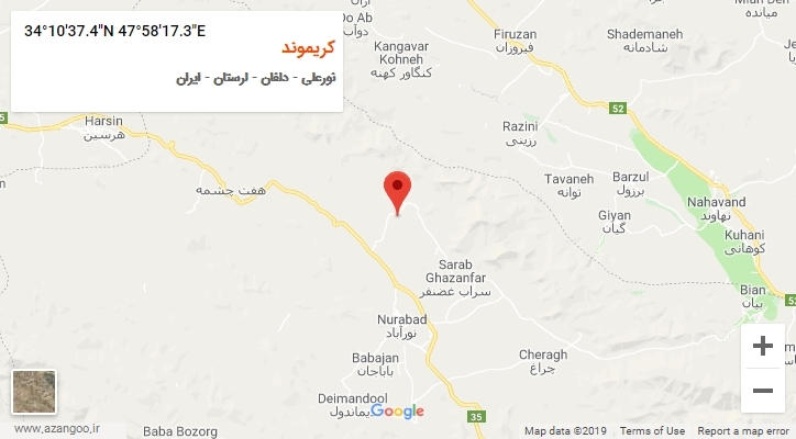 روستای کریموند بر روی نقشه