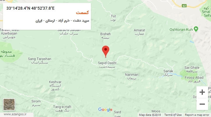 روستای کسمت بر روی نقشه