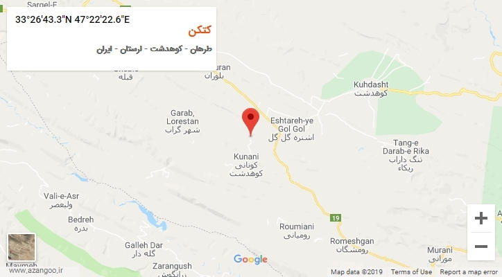 روستای کتکن بر روی نقشه