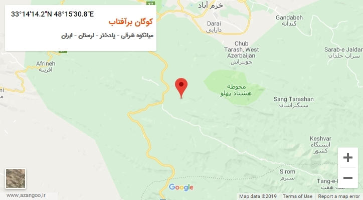 روستای کوگان برآفتاب بر روی نقشه