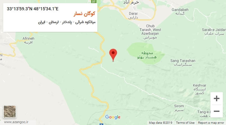 روستای کوگان نسار بر روی نقشه