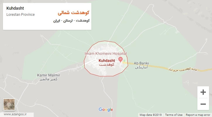 دهستان کوهدشت شمالی بر روی نقشه