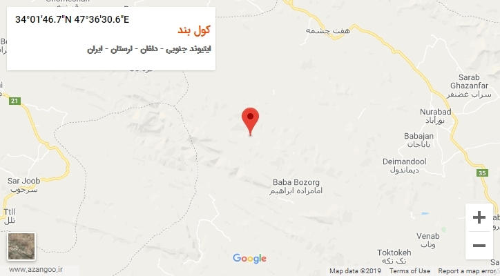 روستای کول بند بر روی نقشه