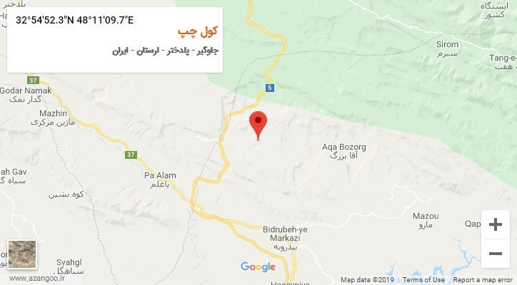 روستای کول چپ بر روی نقشه