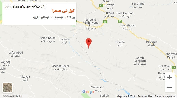 روستای کول نبی صحرا بر روی نقشه
