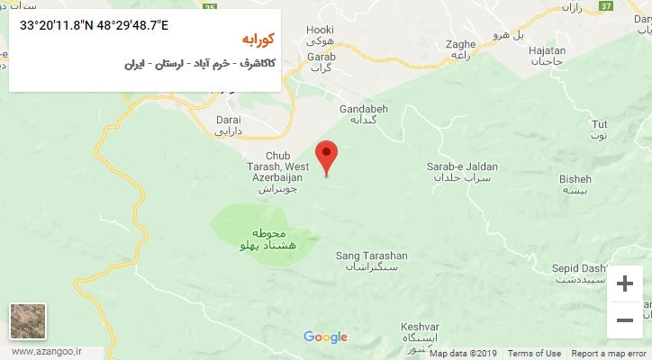 روستای کورابه بر روی نقشه