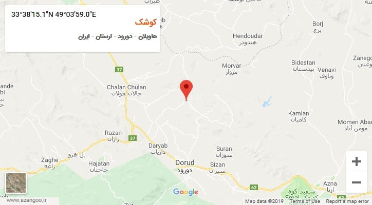 روستای کوشک بر روی نقشه