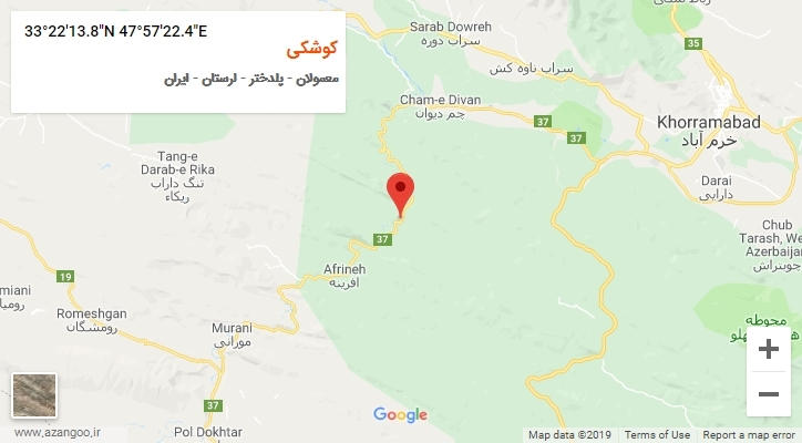 روستای کوشکی بر روی نقشه