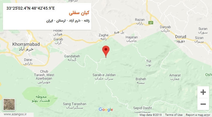 روستای کیان سفلی بر روی نقشه