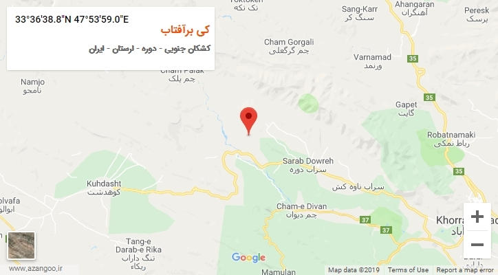 روستای کی برآفتاب بر روی نقشه