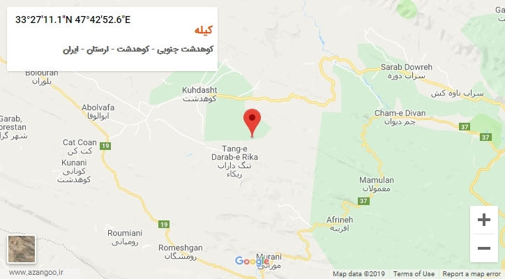 روستای کیله بر روی نقشه