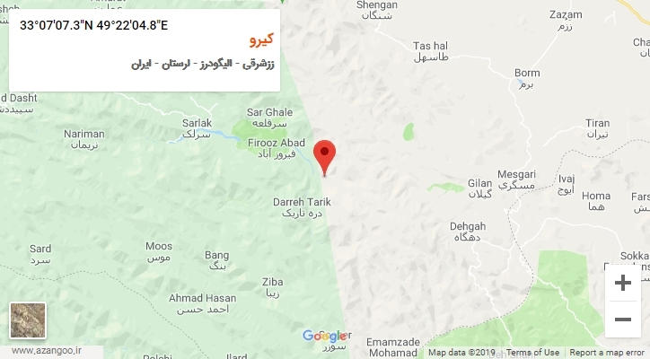 روستای کیرو بر روی نقشه
