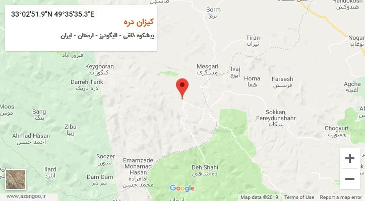 روستای کیزان دره بر روی نقشه