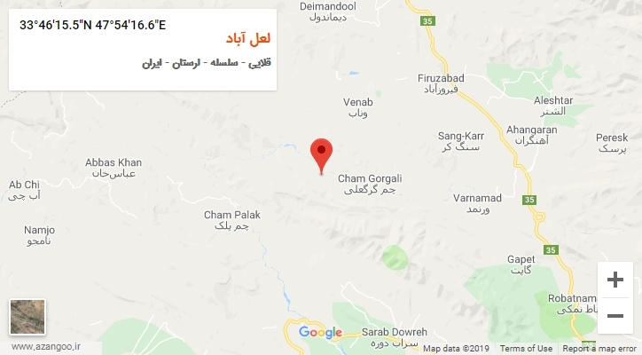 روستای لعل آباد بر روی نقشه