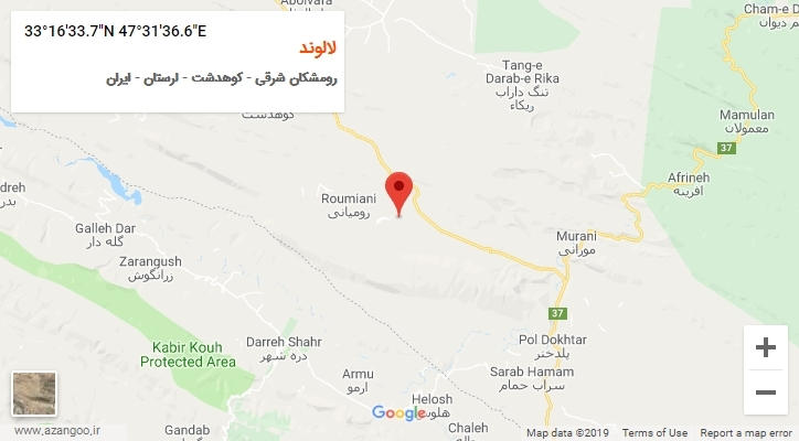 روستای لالوند بر روی نقشه