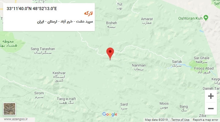 روستای لارکه بر روی نقشه