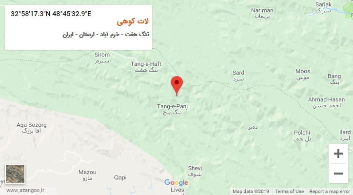 روستای لات کوهی بر روی نقشه