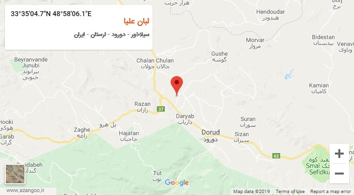 روستای لبان علیا بر روی نقشه