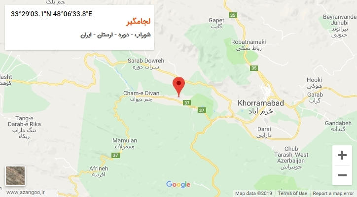روستای لجامگیر بر روی نقشه