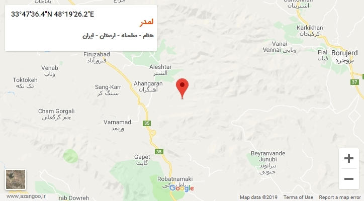 روستای لمدر بر روی نقشه