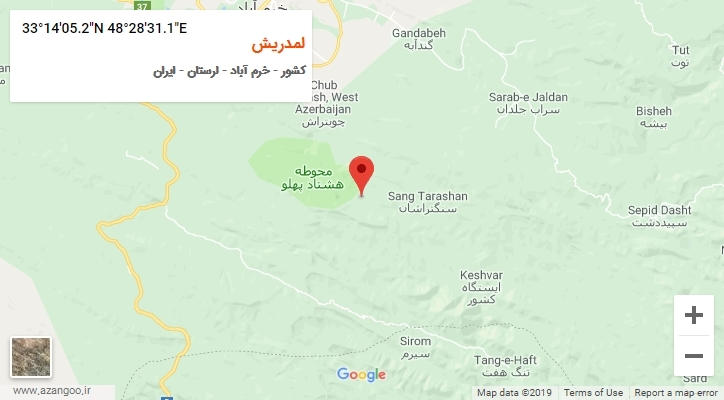 روستای لمدریش بر روی نقشه