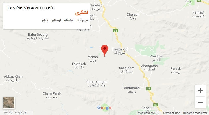 روستای لشگری بر روی نقشه