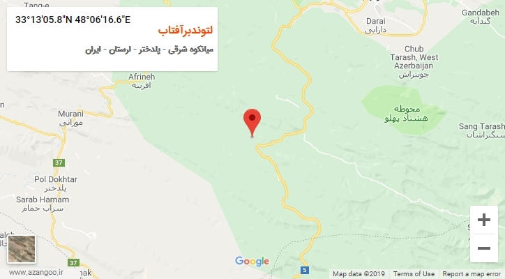 روستای لتوندبرآفتاب بر روی نقشه