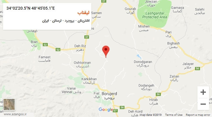 روستای لیقناب بر روی نقشه