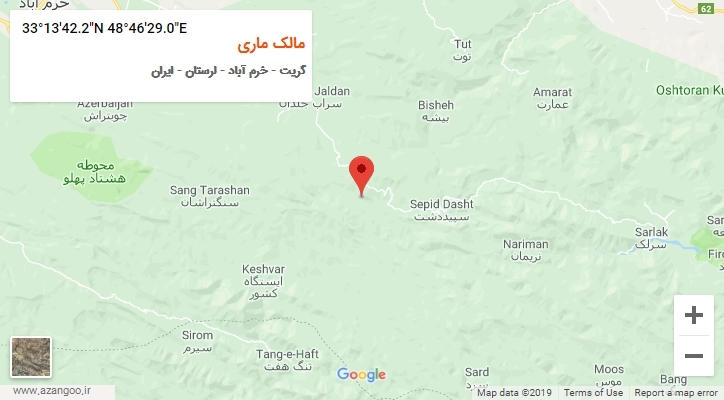 روستای مالک ماری بر روی نقشه