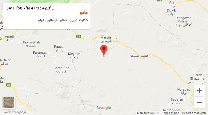 روستای مامو بر روی نقشه