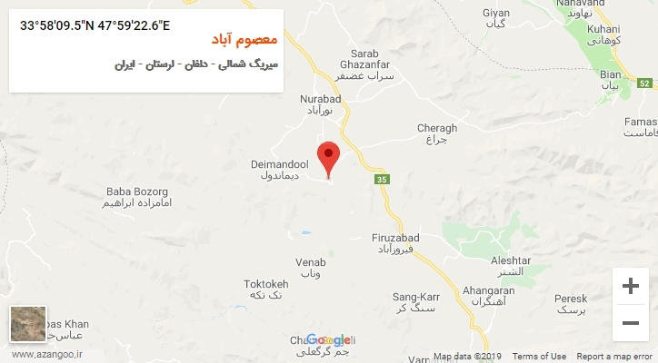 روستای معصوم آباد بر روی نقشه