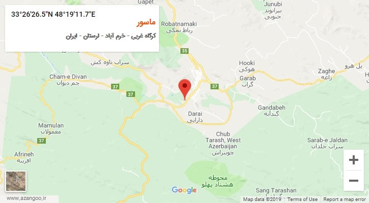 روستای ماسور بر روی نقشه