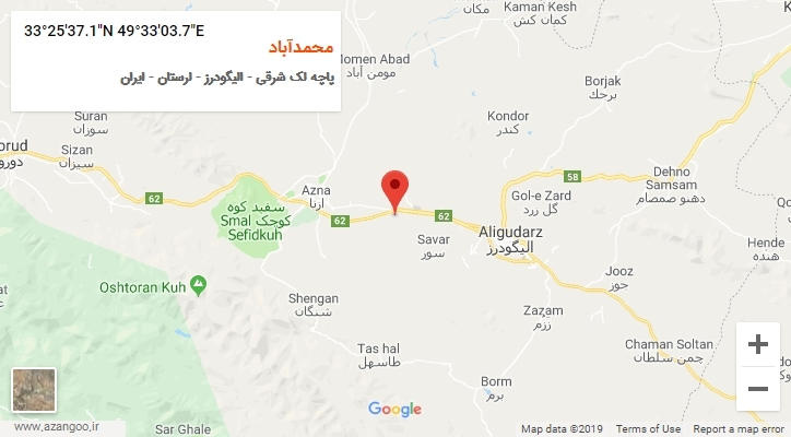 روستای محمدآباد بر روی نقشه