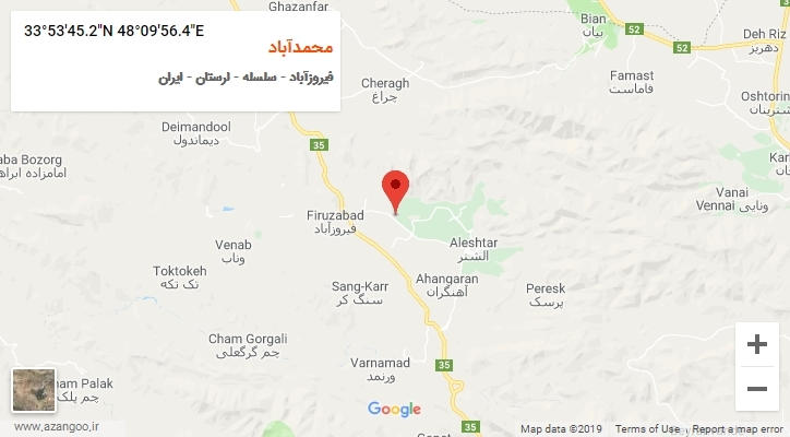 روستای محمدآباد بر روی نقشه