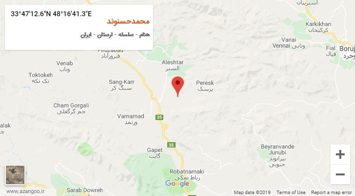 روستای محمدحسنوند بر روی نقشه