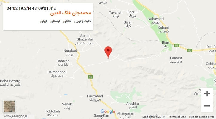 روستای محمدجان فلک الدین بر روی نقشه
