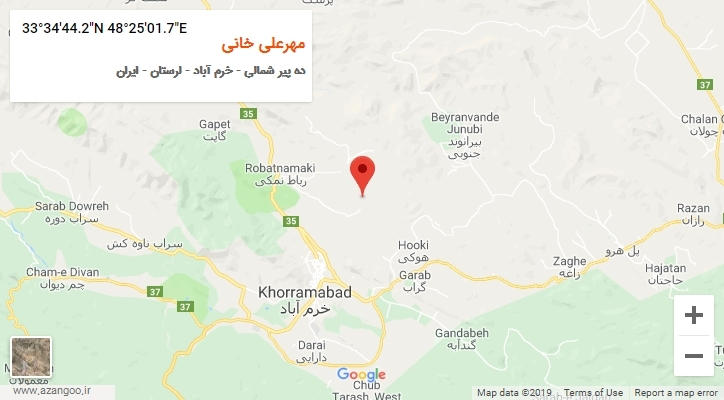 روستای مهرعلی خانی بر روی نقشه