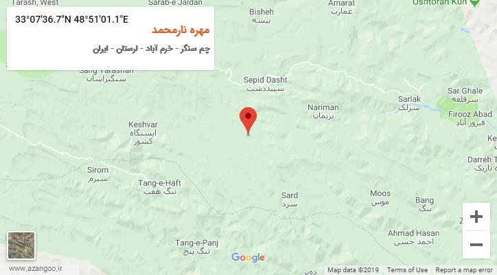 روستای مهره نارمحمد بر روی نقشه