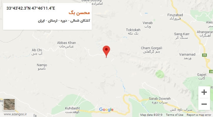 روستای محسن بگ بر روی نقشه