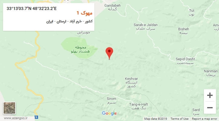 روستای مهوک 1 بر روی نقشه