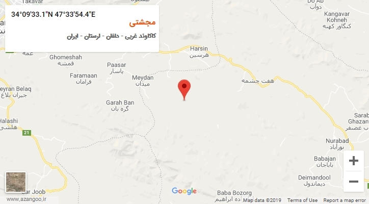 روستای مجشتی بر روی نقشه