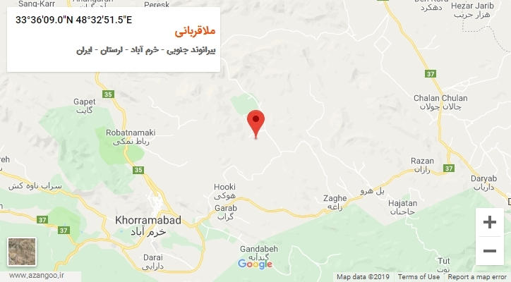 روستای ملاقربانی بر روی نقشه