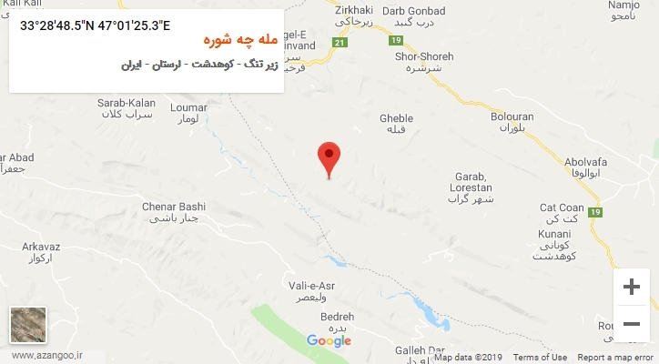 روستای مله چه شوره بر روی نقشه
