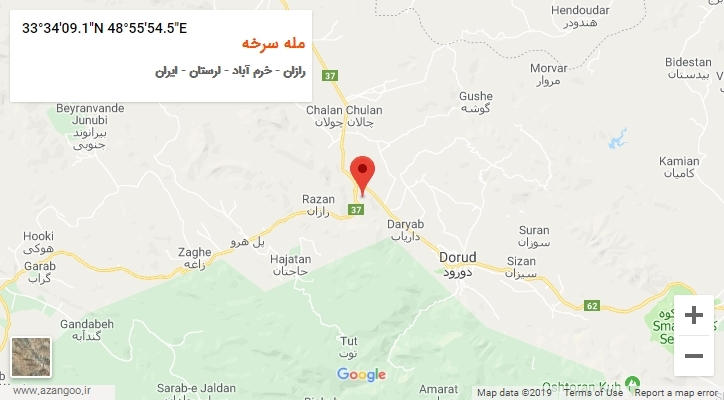 روستای مله سرخه بر روی نقشه