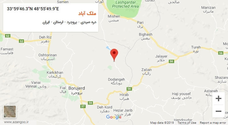 روستای ملک آباد بر روی نقشه